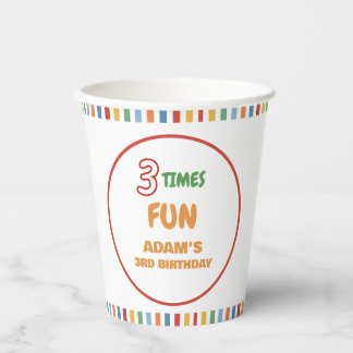 3 X De Leuke Kleurrijke Verjaardag Papieren Bekers