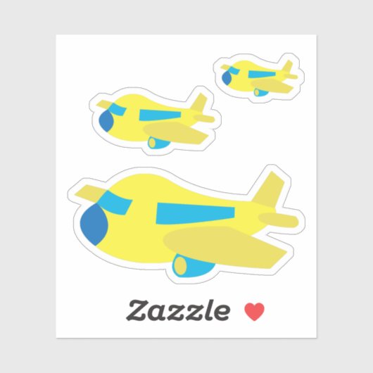3 x Stickers Design Avion (Feuille)