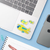 3 x Stickers Design Avion (Ordinateur portable avec iPhone)