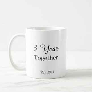 3 Year Anniversary Mug – First Wedding Anniversary Koffiemok