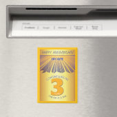 3 Year | Golden Ray 12 Step CUSTOM NAME Magneet (Insitu (Vaatwasser))