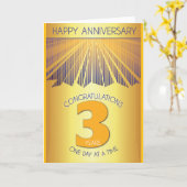 3 Year Sober Anniversary | Golden Ray 12 Step Kaart (Gele Bloem)