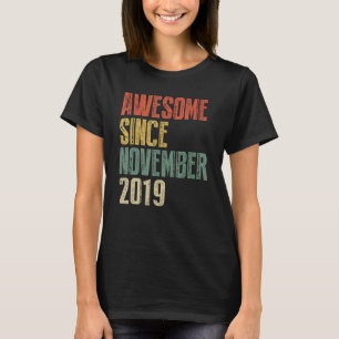 3 Years Old Awesome Since November 2019 3rd Birth T-shirt