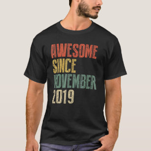 3 Years Old Awesome Since November 2019 3rd Birth T-shirt