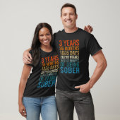 3 Years Sober Celebration Sober Sobriety Recovery  T-shirt (Unisex)
