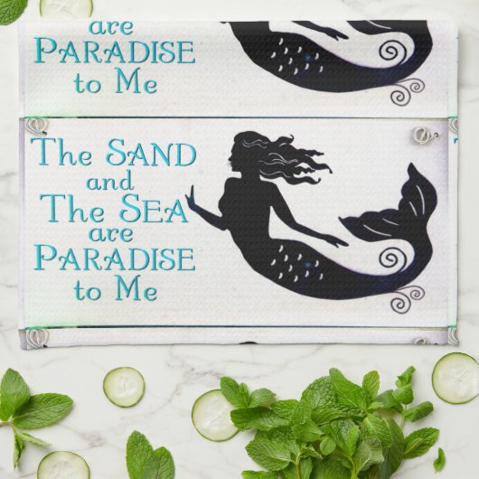 3 zand- en zee-zeemaïden theedoek (Gevouwen)