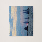 3 Zeilboten op Sunset Puzzle Legpuzzel (Verticaal)