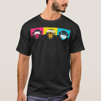 3 Zie Monkeys niet horen, geen Kwaad-chimpa T-shirt