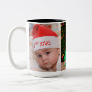 3-zijdig aangepaste Baby-foto gepersonaliseerd Tweekleurige Koffiemok