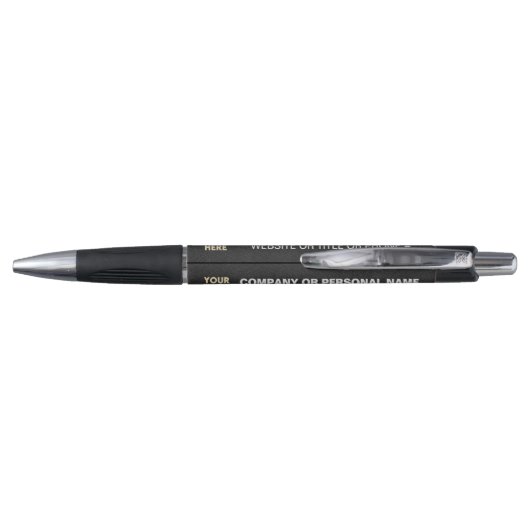 3-zijdige Logo Business Black Leather Texture Naam Pen (Achterkant)