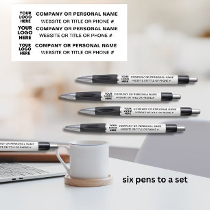 3-zijdige Logo Business Wit Zwart Naam Titel Pen
