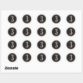#3 Zwarte Cirkel Ronde Sticker (Vel)