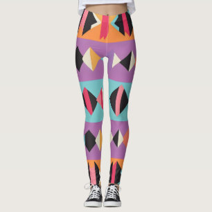 3b kleurrijke strepen en driehoeken leggings