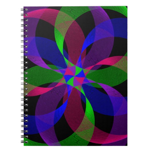 3D 2D Geometric Hybrid Spiral Notebook Notitieboek (Voorkant)