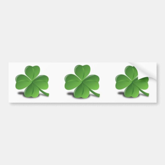 3D 4 Leaf Clover Bumpersticker (Voorkant)
