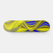 3D Abstract in Gold Yellow Blue Skateboard (Horizontaal)
