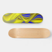 3D Abstract in Gold Yellow Blue Skateboard (Horizontaal)