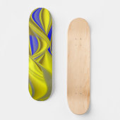 3D Abstract in Gold Yellow Blue Skateboard (Voorkant)