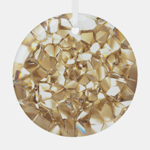 3D abstracte kristalgouden textuur. Glas Ornament