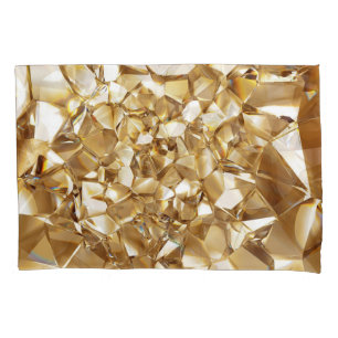 3D abstracte kristalgouden textuur. Kussensloop