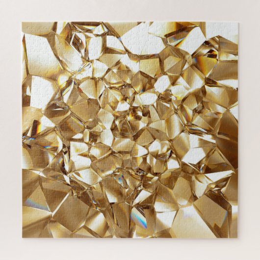 3D abstracte kristalgouden textuur. Legpuzzel (Verticaal)