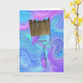 3D Abstracte vogelverfpenseel Kaart (Gele Bloem)