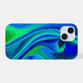 3D Abstrait en bleu vert violet (Verso Horizontal)
