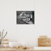 3D-Afbeelding. Hampton Lode Ferry, Shropshire, Eng Poster (Keuken)