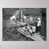3D-Afbeelding. Hampton Lode Ferry, Shropshire, Eng Poster (Voorkant)