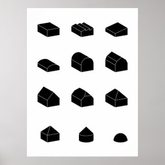 3D-afdrukken in Roof Forms Poster