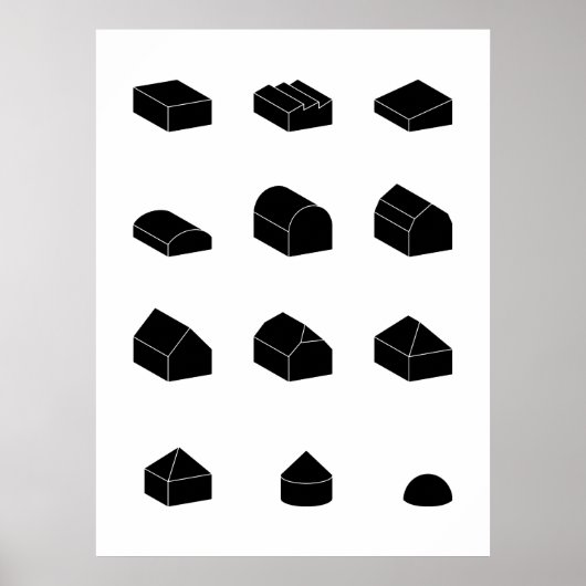 3D-afdrukken in Roof Forms Poster (Voorkant)