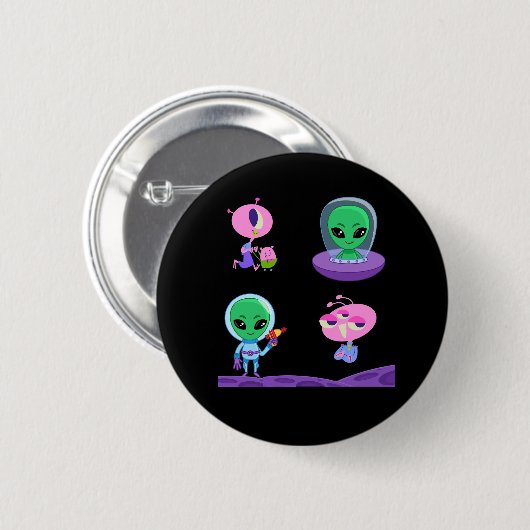 3D Alien Character Design Ronde Button 5,7 Cm (Voorkant /achterkant)