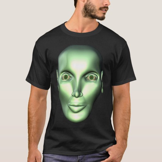 3D Alien Head zwart T-shirt voor SciFi-ventilatore (Voorkant)