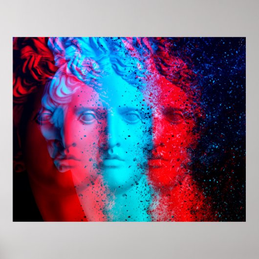 3d anaglyph effect. Covid-mutanten. David Apollo.  Poster (Voorkant)