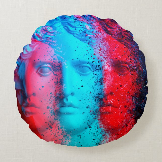 3d anaglyph effect. Covid-mutants. David Apollo. G Rond Kussen (Voorkant)