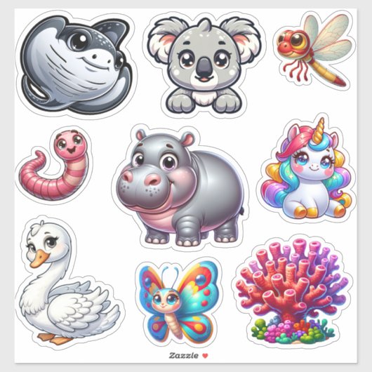 3D Animal Wonderland Sticker Set (Vel)