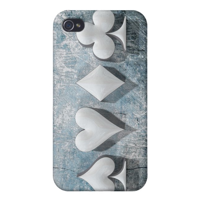3D Artwork "Poker Suits" iPhone 4/4S Hoesje (Achterkant)