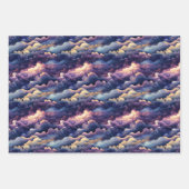 3D Astral Mirage: mystiek nachtelijke hemelontwerp Inpakpapier Vel (Voorkant 3)