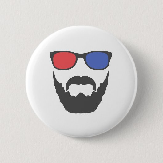 3D-baard Ronde Button 5,7 Cm (Voorkant)