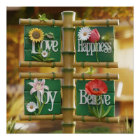 3D Bamboe Panelen met Bloemen Motieven & Groen Ver