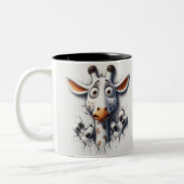 3D Bang Giraffe Funny Animals Tweekleurige Koffiemok (Links)