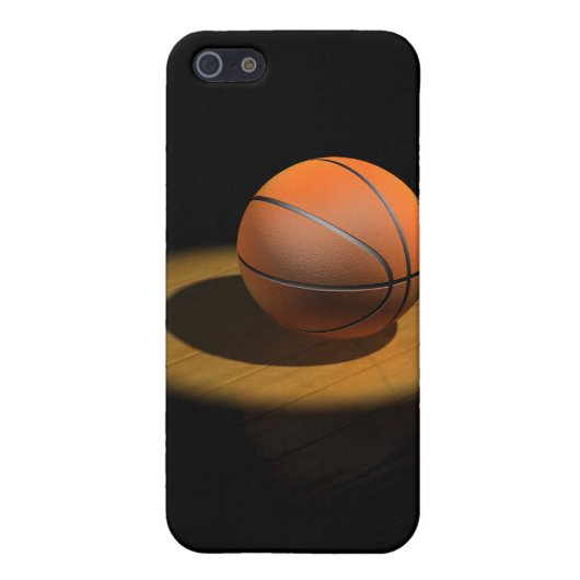 3d Basketball in Spotlight iPhone 5 Hoesje (Achterkant)