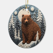 3D Beer kerstdier Keramisch Ornament (Links)