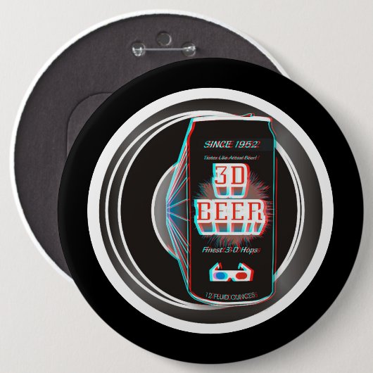3D BEER! RONDE BUTTON 6,0 CM (Voorkant /achterkant)