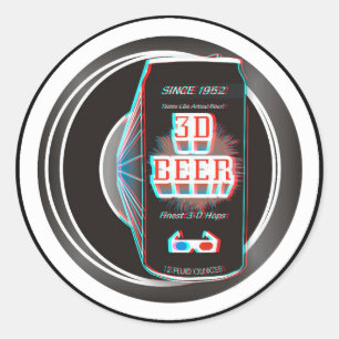 3D BEER! RONDE STICKER