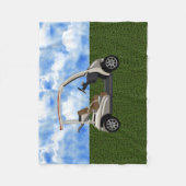 3D Beige Golf Cart over gras Fleece Deken (Voorkant)