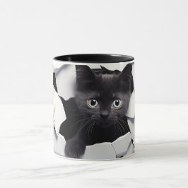 3D Black Cat Sublimatie Mok Wrap