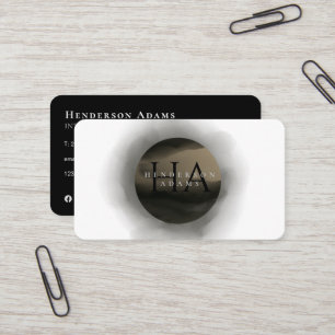 3D Black en Golden Waterverf Monogram Logo Visitekaartje