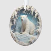 3d Blauw Kerst polar beer Ornament (voorkant)
