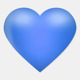 3D Blauw Liefde Hart Sticker